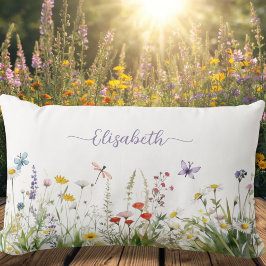 WildblommLila Lilac Script Namn Lumbarkudde