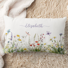 WildblommLila Lilac Script Namn Lumbarkudde