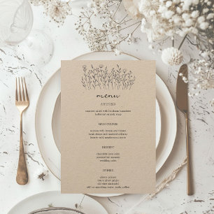 Wildblommline Line Art Elegant Modern Rustic ANPAS Meny