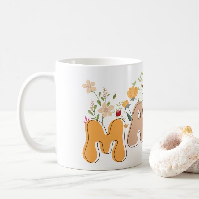 WildblommMamma Boho Blommigt Mugg (Med munk)