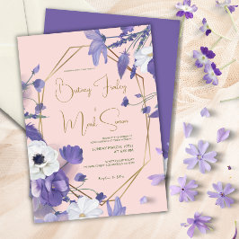 WildblommMauve Rustic Lila Bröllop Inbjudningar