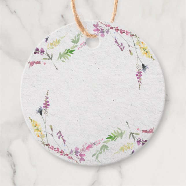 WildblommMimosa Pub Juice Märkres for Handskrift Gåvor Etiketter (Framsida)