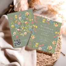 WildblommModern Sage Garden QR Code Bröllop
