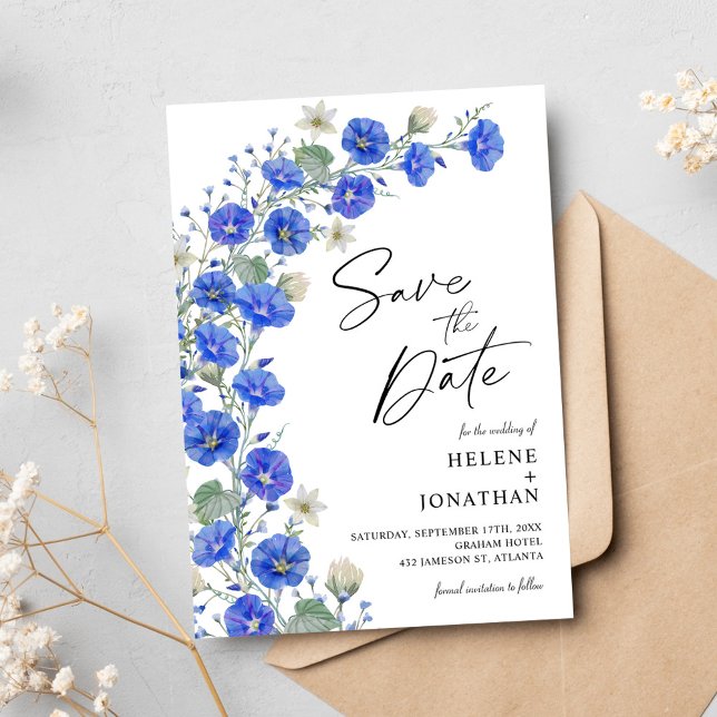 WildblomModern Rustic Elegant bröllop Spara Datumet (Wildflower Modern Rustic Elegant Wedding Save The Date)