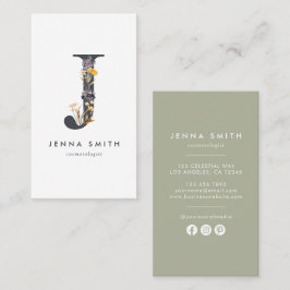 Wildblommonogram J Visitkort