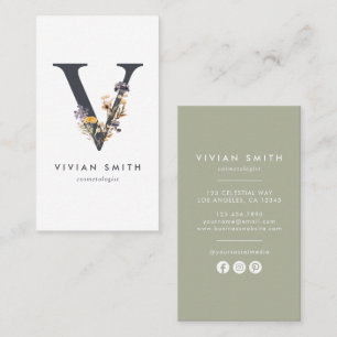 Wildblommonogram V Visitkort