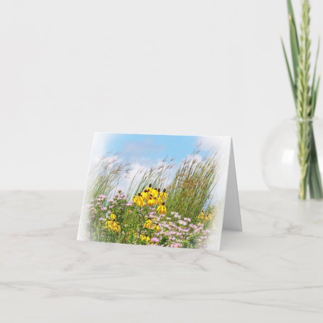Wildblommor 11 notecard tack kort (Framsida)