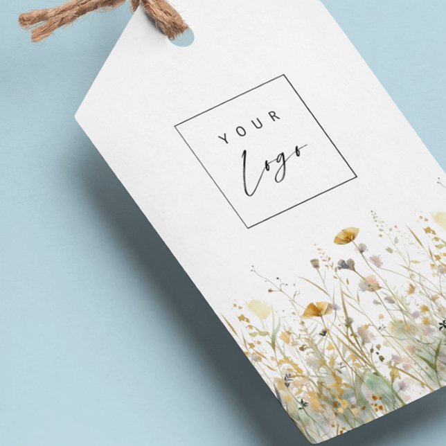 Wildblommor Anpassningsbar Logotyp Färg Häng Märkr Presentetikett (Skapare uppladdad)