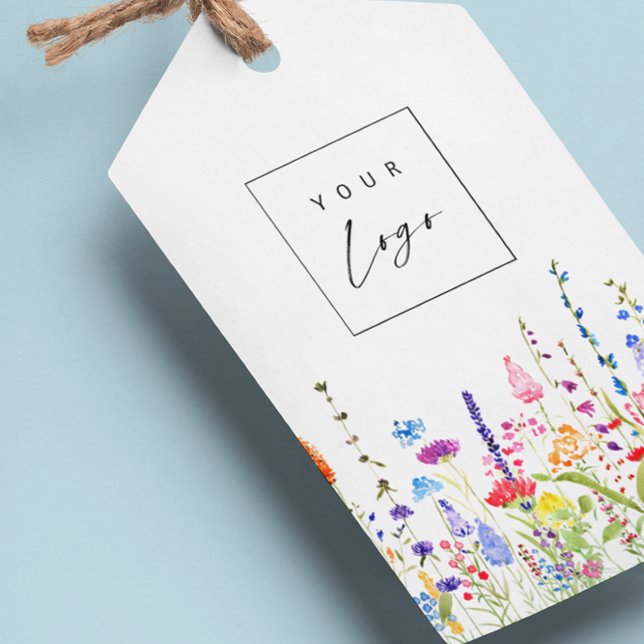 Wildblommor Anpassningsbar Logotyp Färg Häng Märkr Presentetikett (Skapare uppladdad)