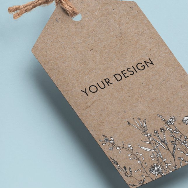 Wildblommor Anpassningsbar Logotyp Kraft hängMärkr Presentetikett (Skapare uppladdad)