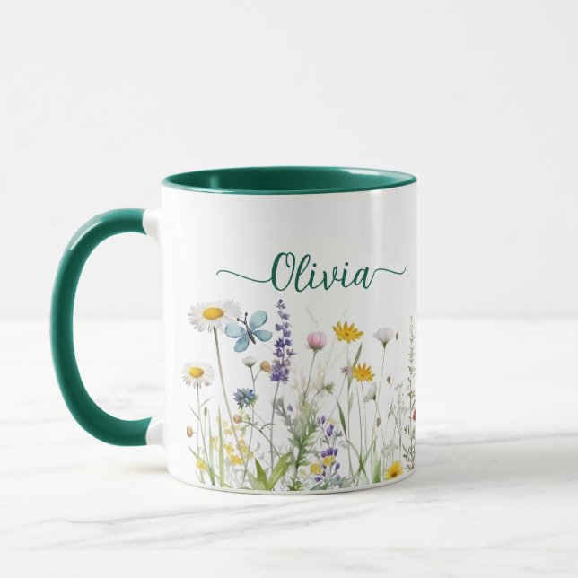 Wildblommor Anpassningsbar namn Mugg (Vänster)
