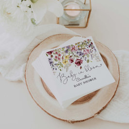 Wildblommor Baby i babyskor för blommor Pappersservett