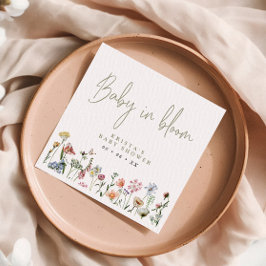 Wildblommor Baby i babyskor för blommor Pappersservett