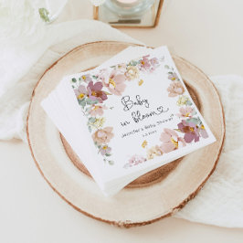 Wildblommor baby i blommiga babyduschservetter pappersservett