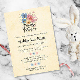 Wildblommor Baby i Bloom Baby Shower Inbjudningar