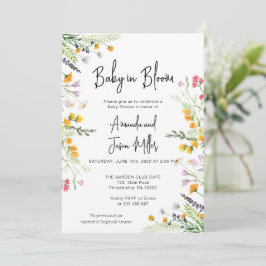 Wildblommor Baby i Bloom Baby Shower Spara Datumet