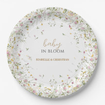 Wildblommor Baby i Bloom Papper Plate