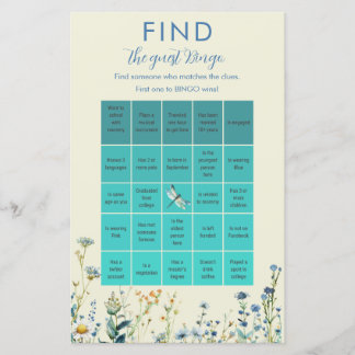 Wildblommor baby i bloombabydusch Bingo-spel