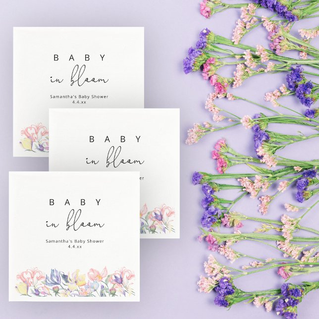 Wildblommor - Baby i bloombabydusch Pappersservett (Skapare uppladdad)