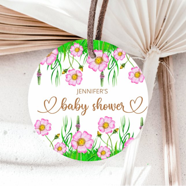 Wildblommor baby i bloombabyduschen gåvor etiketter (Skapare uppladdad)