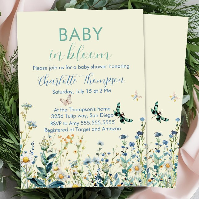 Wildblommor baby i bloombabyduschen inbjudningar (Skapare uppladdad)