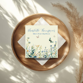 Wildblommor baby i bloombabyduschen pappersservett