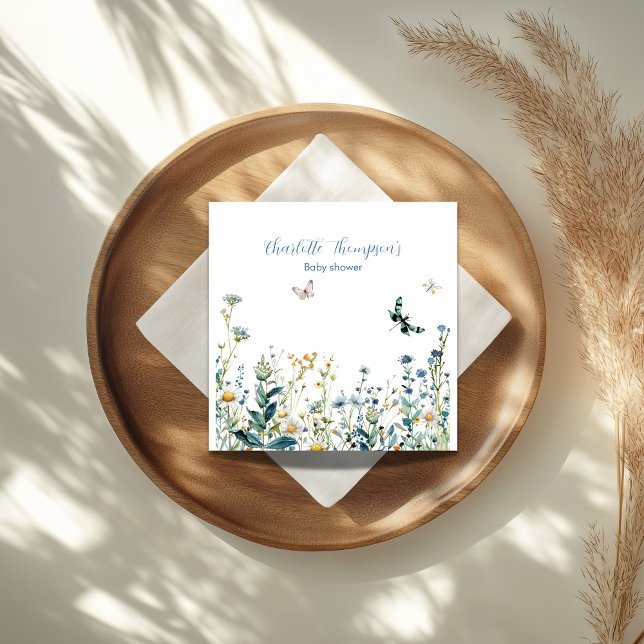 Wildblommor baby i bloombabyduschen pappersservett (Skapare uppladdad)