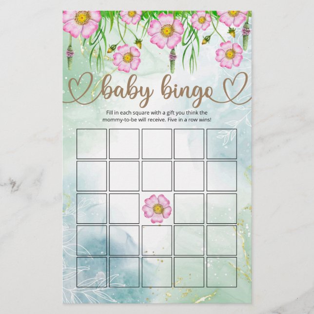 Wildblommor Baby i bloombabyskor, bingo-spel (Framsida)