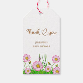 Wildblommor baby i märkre för babyduschgåvor presentetikett