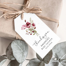 Wildblommor Baby in Bloom Baby Shower Tack Gi Presentetikett