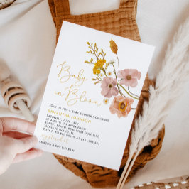 Wildblommor Baby Shower, Baby i Bloom Inbjudningar