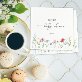 Wildblommor Baby Shower Pappersservett