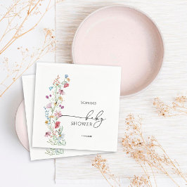 Wildblommor Baby Shower Pappersservett