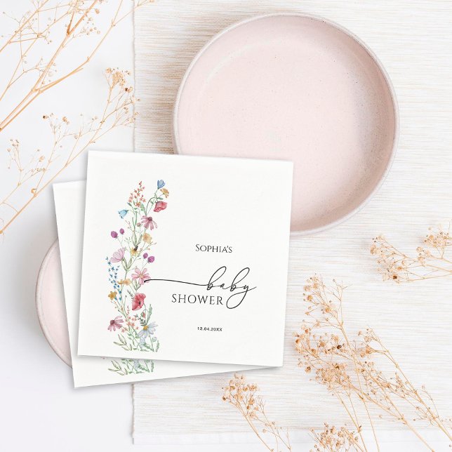 Wildblommor Baby Shower Pappersservett (Skapare uppladdad)
