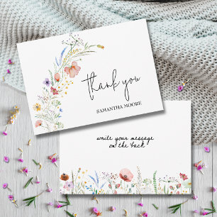 Wildblommor Baby Shower Tack Kort