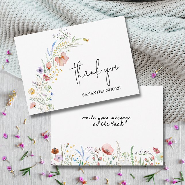 Wildblommor Baby Shower Tack Kort (Skapare uppladdad)