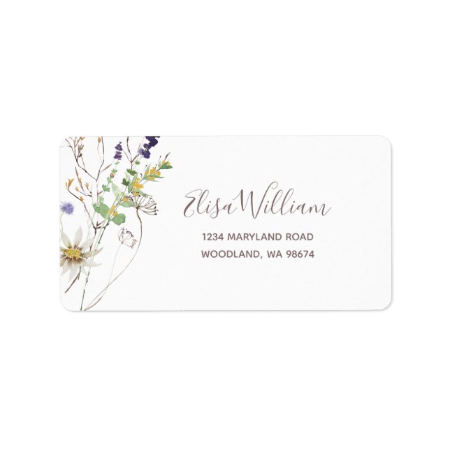 Wildblommor Ballet Returetiketters Adressetikett (Framsidan)