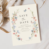 Wildblommor Beige Boho sparar datumminimalisten