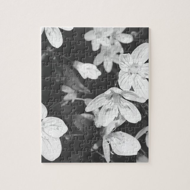 Wildblommor Black and White Pussel (Vertikal)