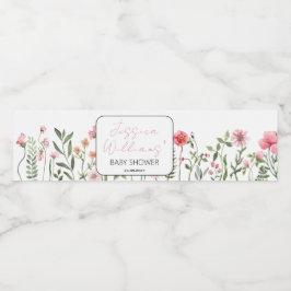 Wildblommor blommblommor i Sol, babydusch flaska e Vattenflaskor Etikett