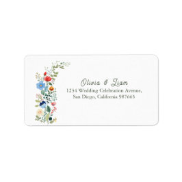 Wildblommor Blommigt Bröllop Returadress Adressetikett