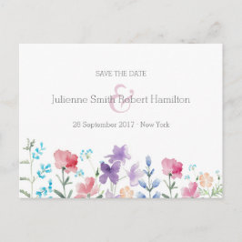 Wildblommor Blommigt Bröllop spara datum vykort