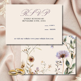 Wildblommor Blommigt Elegant bröllop OSA Kort