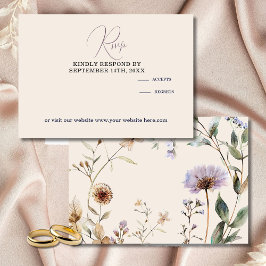 Wildblommor Blommigt Elegant bröllop OSA Kort