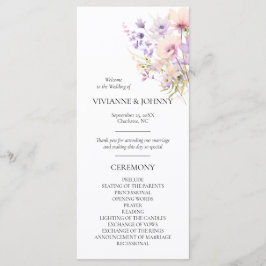 Wildblommor Blommigt Lavender Lila Violet Ceremony Program