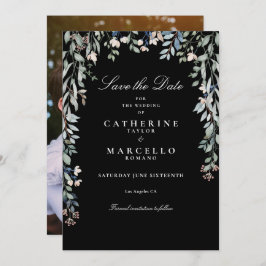 Wildblommor Blommigt Photo Black and White Bröllop Spara Datumet