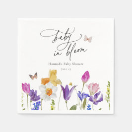 Wildblommor Bloom Baby Shower Napkins Pappersservett