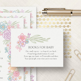 Wildblommor Bloom Blommigt Bokar Baby Shower Tilläggskort