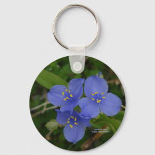 Wildblommor Blue Spiderwort Hett Vår AR Gifts Nyckelring