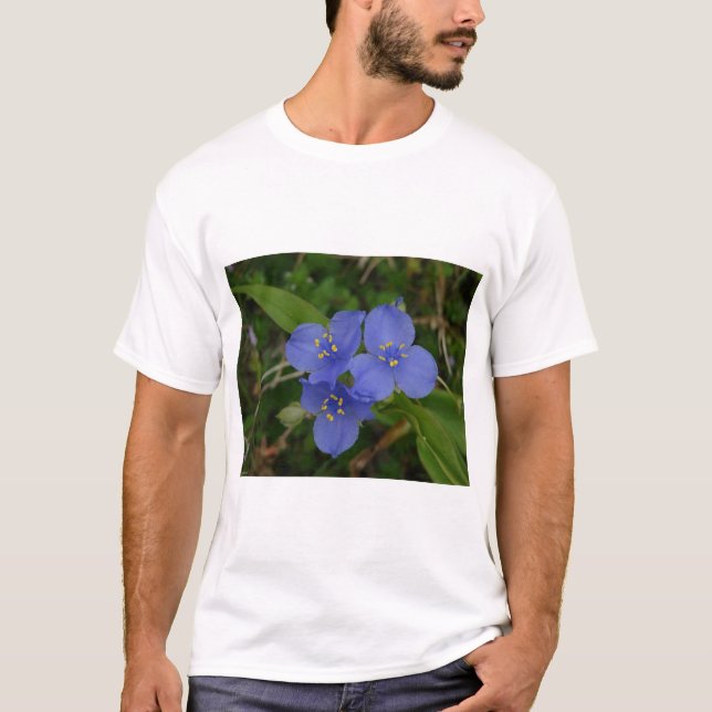 Wildblommor Blue Spiderwort Hett Vår AR Gifts T-shirt (Framsida)